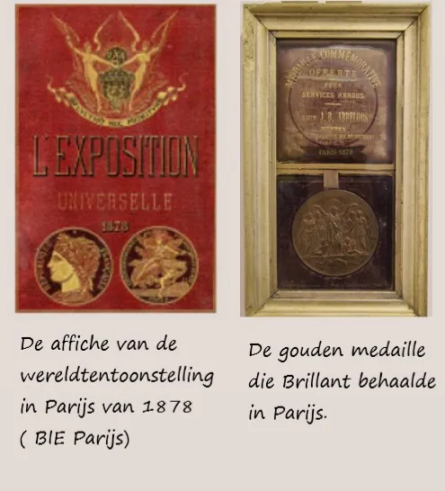 Affiche en gouden medaille van de wereldtentoonstelling in Parijs van 1878